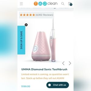 Umma Diamond Pink Sonic Toothbrush Set Gift